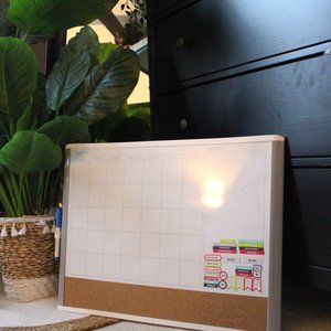 Monthly/Notes Whiteboard and Cork Board